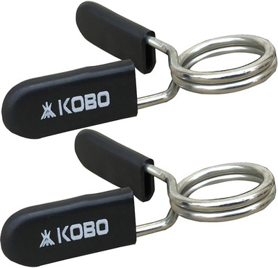 

Kobo OC-3 Steel Spring Barbell Rod Collar Hand Grip/Fitness Grip(Black)