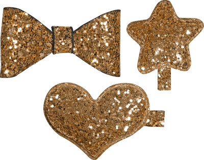 Confidence Baby Girls Hair Accessories Glitter Hair Clips For girls Hair Clip(Gold)