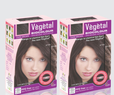 

Vegetal Dark Brown (50 gm × 2) Hair Color(Dark Brown (50 gm × 2))