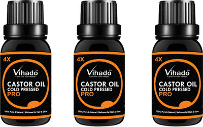 

VIHADO Cold-Pressed 100% Pure Castor Oil (25 ML) (Pack of 3) Hair Oil(25 ml)