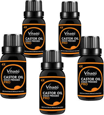 

VIHADO Cold-Pressed 100% Pure Castor Oil (30 ML) (Pack of 5) Hair Oil(30 ml)