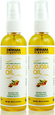 

Donnara Organics Premium Jojoba oil- 100% Pure & Natural Combo pack of 2 bottles of 100 ml(200 ml) Hair Oil(200 ml)