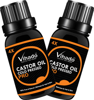 

VIHADO Pure Castor Oil (ColdPressed) For Hair, Eyelashes, Body, Skin Care Hair Oil (30 ML) (Pack of 2) Hair Oil(30 ml)