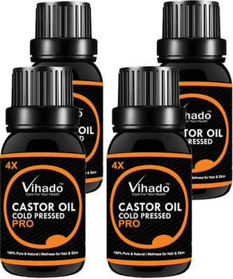 

VIHADO Cold-Pressed 100% Pure Castor Oil (30 ML) (Pack of 4) Hair Oil(30 ml)