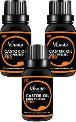 

VIHADO Cold Pressed 100% Pure Castor Oil (10ML) (PACK OF 3) Hair Oil(10 ml)