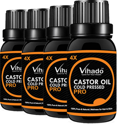 

VIHADO COLD PRESSED 100% PURE AND NATURAL CASTOR OIL (25 ML) (PACK OF 4) Hair Oil(25 ml)