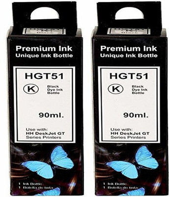 

Printwell GT51 Black Refill Ink for HP Inkjet GT5820 / 5810 / GT5861 Printer (Pack of 2) Single Color Ink(Black)