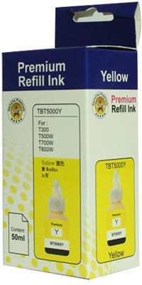 

Printwell BT 5000Y Yellow Ink Compatible for - Brother DCP T300, T500W, T700W, T800W Inkjet Printer - 50 ML Each Bottle (Pack of 4) Single Color Ink(Yellow)