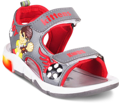 

KITTENS Boys Velcro Flats(Grey