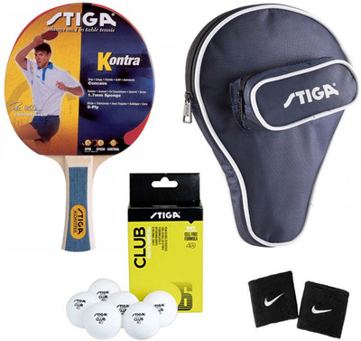 

Cosco Stiga Kontra Table Tennis ( 1 Bat, 1 Bat Cover "Training", 6 Table Tennis Balls, 2 Wrist Band ) ( Color on Availability) Table Tennis Kit