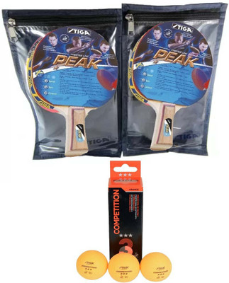 

Cosco Stiga Peak Table Tennis ( 2 Racquet ), ( 2 Cover ), ( 3 Ball ) Table Tennis Kit