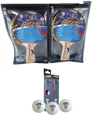 

Cosco STIGA Peak Table Tennis ( 2 Racquet ), ( 2 Cover ), ( 3 Balls ) Table Tennis Kit