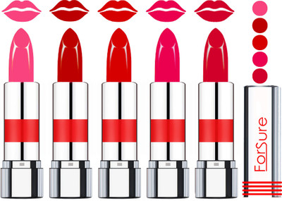 

Forsure Professional Matte Lipsticks (set of 5 Lipsticks)(Mauve,Dark Brown,Cute Red,Dark Red,Piukish Fantasy, 20 g)