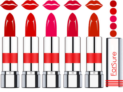 

Forsure Professional Matte Lipsticks (set of 5 Lipsticks)(Dark brown,Cute Red,Dark Red,Piukish Fantasy,Wine, 20 g)