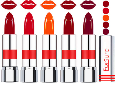 

Forsure Professional Matte Lipsticks (set of 5 Lipsticks)(Light Maroon,Hot Pink,American Orange,Purple,Plum Purple, 20 g)