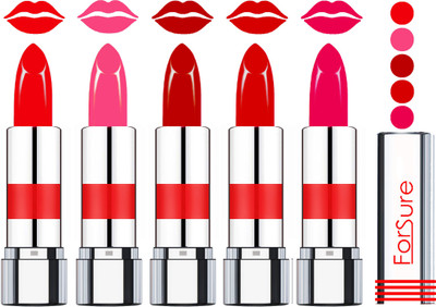 

Forsure Professional Matte Lipsticks (set of 5 Lipsticks)(Urban Red,Mauve,Dark Brown,Cute Red,Dark Red, 20 g)