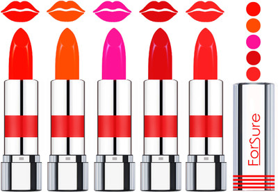 

Forsure Professional Matte Lipsticks (set of 5 Lipsticks)(Bright Orange,Soft Orange,Wintage Nude,Soft Crush,Dusky Red, 20 g)