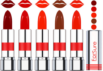 

Forsure Professional Matte Lipsticks (set of 5 Lipsticks)(Plum,Romantic Red,Bright Red,Wine,Ruby Red, 20 g)