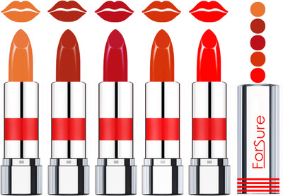 

Forsure Professional Matte Lipsticks (set of 5 Lipsticks)(Nude,Light Brown,Megenta,Urban Brown,Tangy Orange, 20 g)