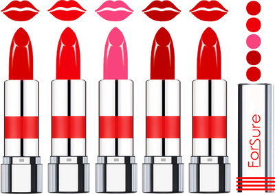 

Forsure Professional Matte Lipsticks (set of 5 Lipsticks)(Hot Red,Urban Red,Mauve,Dark Brown,Cute Red, 20 g)