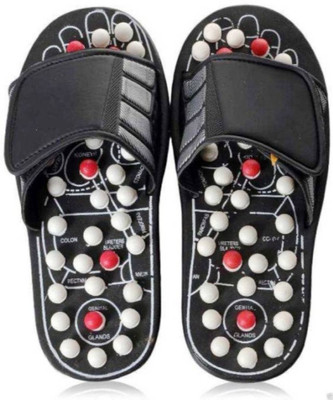 MOBONE Free Size-X1 Spring Acupressure and Magnetic Therapy Accu Paduka Slippers Massager(Black)