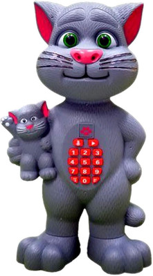 

Baby Tintin Talking Tom Cat with Recording, Music, Story and Touch Functionality, Wonderful Voice, Stories and Songs (Grey)(Grey)