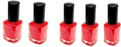 

fashion hub brand red color branded nail polish for lady red(Pack of 5)