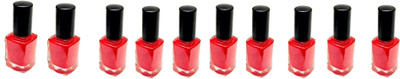 

fashion hub brand nail paint red color maroon(Pack of 10)