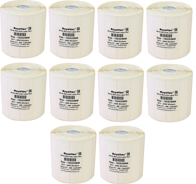 

Royaltec 100X25MM Barcode Labels Premium Quality Set of 10 Self-adhesive Paper Label(White)