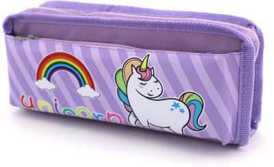 

SHERAGO Pen/Pencil Pouch for Girls & Boys || Best Suitable for School Kids, Travelers and Students || Multipurpose Box/Case Water Resistance Art Polyester Pencil Box(Set of 1, Purple)