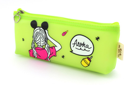 

SHERAGO Pen/Pencil Pouch for Girls & Boys || Best Suitable for School Kids, Travelers and Students || Multipurpose Box/Case || Silicone Material Water Resistance Art EVA Pencil Box(Set of 1, Green)