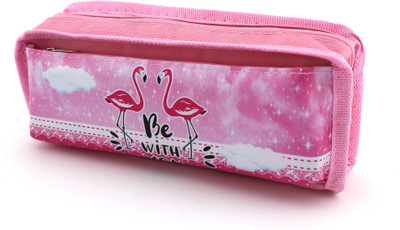 

SHERAGO Pen/Pencil Pouch for Girls & Boys || Best Suitable for School Kids, Travelers and Students || Multipurpose Box/Case Water Resistance Art Polyester Pencil Box(Set of 1, Pink)
