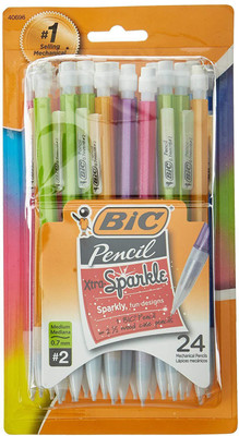 

BIC Xtra-Sparkle Mechanical Pencil, Medium Point (0.7 mm), 24-Count Pencil(Multicolor)
