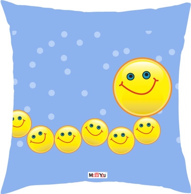 ME&YOU Microfibre Smiley Cushion Pack of 1(Multicolor)