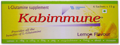 

FRESENIUS KABI Kabimmune 15gm Sachets Lemon Flavour, Pack of 6 Sachets Glutamine(90 g, Lemon)
