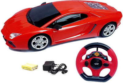 

Johnnie Boy Remote Control Jackman lambhorghini Full Function 1:18 Racing Rechargeable Toy Car With Steering Remote, Rechargeable battery & Charger(Red)