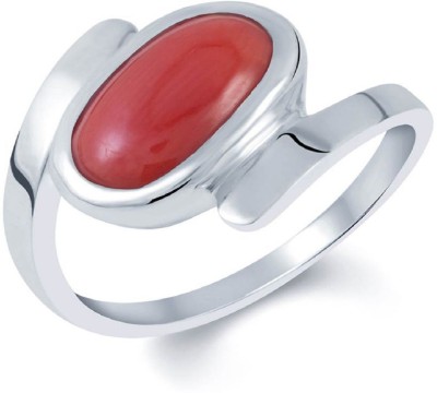 Jaipur Gemstone Coral Ring With NAtural Coral Stone Coral Copper Plated Ring