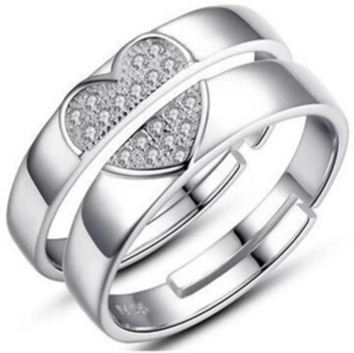 

silver shine  couple ring set Alloy Cubic Zirconia Gold-plated Plated Ring Set
