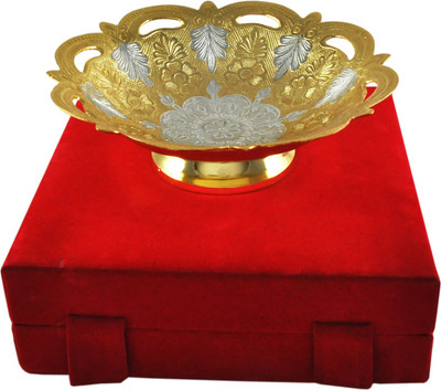 

Raj Laxmi RajLaxmi Preety Silver And Gold Plated Bowl Bowl Spoon Tray Serving Set(Pack of 1)
