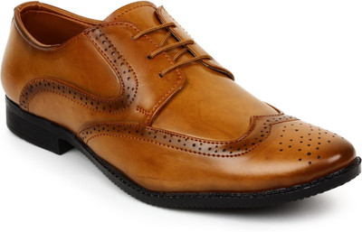 

BUWCH Men Formal Brogue Shoe Party Wear For Men(Brown