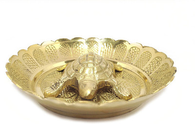 

VibeX ® Authentic Vastu Fengshui Metal Tortoise in Plate Decorative Showpiece - 2 cm(Copper, Copper)