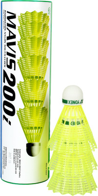 

Yonex Mavis 200i Green Cap Nylon Shuttle - Yellow(Slow, 75, Pack of 6)
