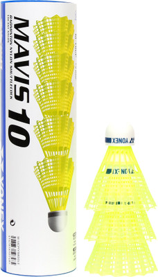 

Yonex Mavis 10 Nylon Shuttle - Blue, Yellow(Medium, 77, Pack of 6)