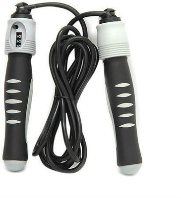 

Zahuu Jump Rope with Counter Meter Speed Skipping Rope(Black, Grey, Length: 245 inch), Black and grey