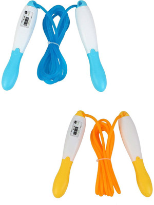 

Zahuu Combo of 2 Counting LCD Skipping Rope Adjustable Counter Professional Skipper Speed Skipping Rope(Blue, Orange, Length: 245 inch)