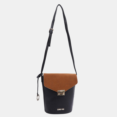 

Cara Mia Women Casual Black, Brown PU Sling Bag