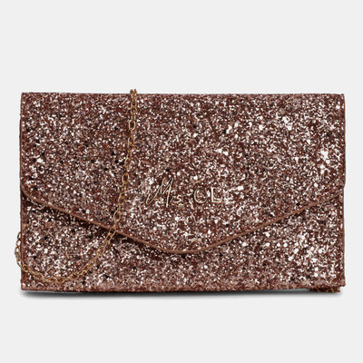 Miss CL Women Casual Brown, Gold Leatherette Sling Bag