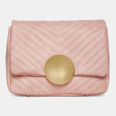

Miss CL Women Casual Pink Leatherette Sling Bag