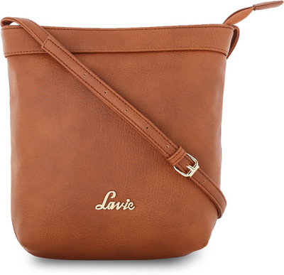 

Lavie Women Casual Brown Leatherette Sling Bag