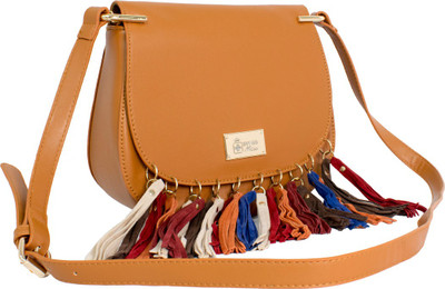 

Swiss Miss Women Evening/Party Tan PU Sling Bag
